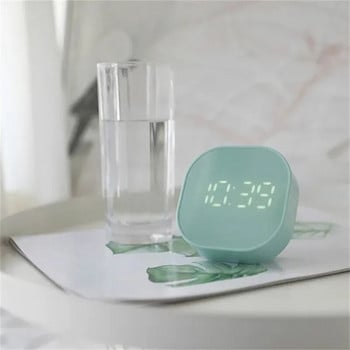 Ξυπνητήρι Τετράγωνο Μικρό Φωτεινό Σίγαση LED Πολυλειτουργικό Ψηφιακό Ρολόι Φωτιστικό Ηλεκτρονικό Επιτραπέζιο Ψηφιακά Επιτραπέζια Ρολόγια 3 χρωμάτων