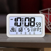 Голям електронен стенен часовник Цифров LED Calenda Будилник Сензорен бутон за настройка Таблица Будилник Голям дисплей с подсветка