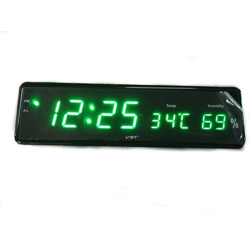 Nagyméretű digitális ébresztőóra LED hálószoba világító elektronikus asztali óra hőmérővel, nedvességmérővel, többfunkciós asztali óra