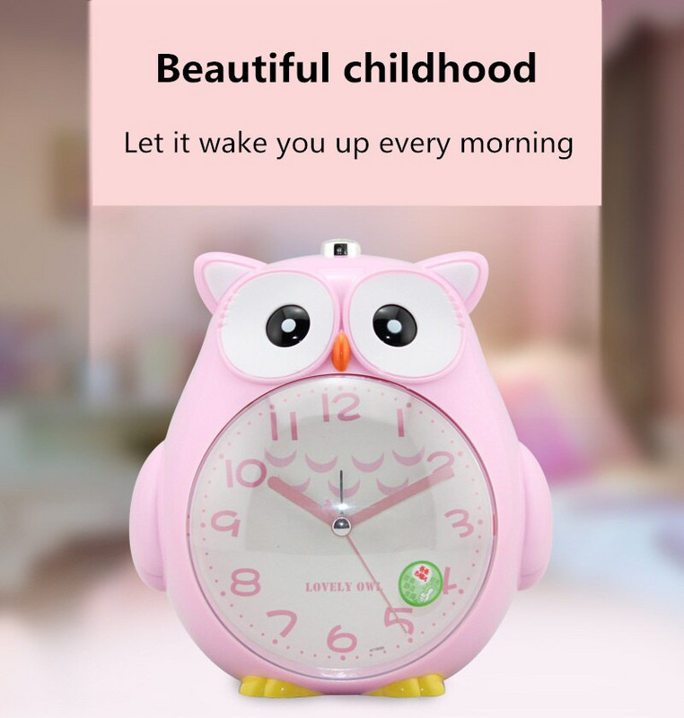 Miela pelėda Žadintuvas Stalo laikrodis Šviečianti funkcija Žadintuvas vaikams Draugams Dovanos Tylus šlavimo judesys