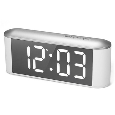Hot Table Desk LED képernyő tükör Digitális idő hőmérséklet kijelző szundi ébresztőóra