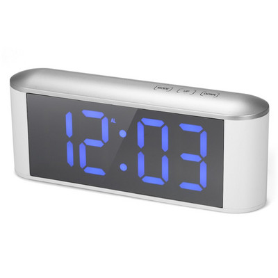 Hot Table Desk LED képernyő tükör Digitális idő hőmérséklet kijelző szundi ébresztőóra