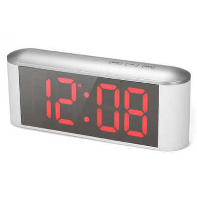 Hot Table Desk LED képernyő tükör Digitális idő hőmérséklet kijelző szundi ébresztőóra