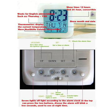 Ψηφιακό ξυπνητήρι LED Union Jack The Flag of United Kingdom Backlight Snooze Thermometer Ημερολόγιο Ρολόι Επιτραπέζια ρολόγια Λαμπτήρες