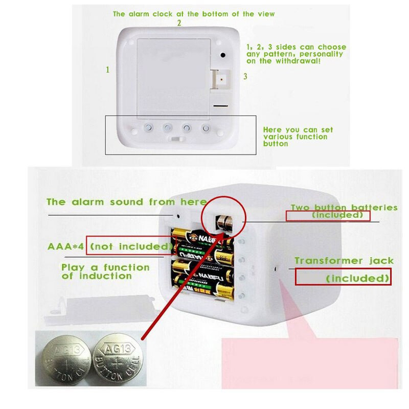 Ceas cu alarmă digital Union Jack LED Drapelul Regatului Unit Iluminare din spate Amânare Termometru Calendar Ceas Ceasuri de masă Lămpi