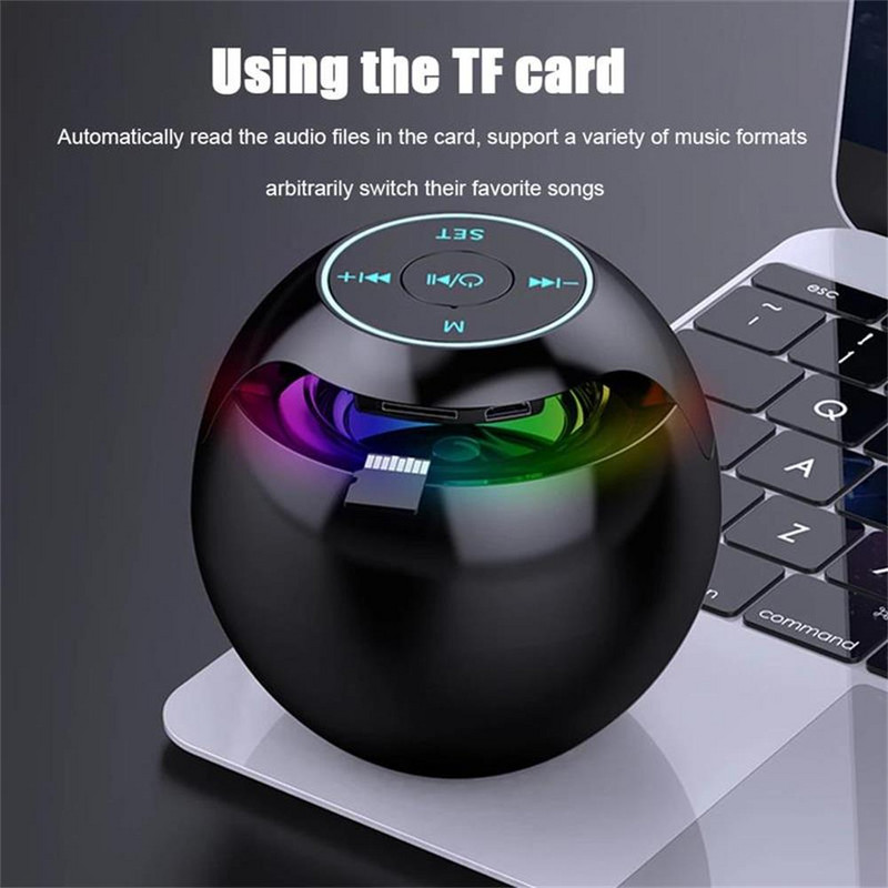 Mini Bluetooth hangszóró vezeték nélküli Bluetooth hangdoboz LED kijelzővel ébresztőóra Hifi TF kártya MP3 zenelejátszás BT hangszóró