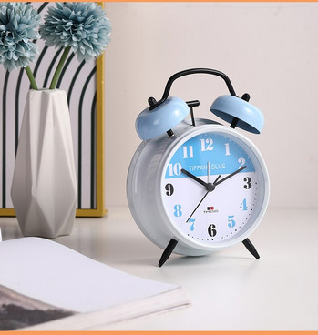 TIMESS Νέο δημιουργικό ξυπνητήρι για κρεβατοκάμαρα Μεταλλικό κουδούνι Μικρό έγχρωμο Ξυπνητήρι για Παιδιά Φοιτητής με Ξυπνητήρι Νυχτερινής Φως