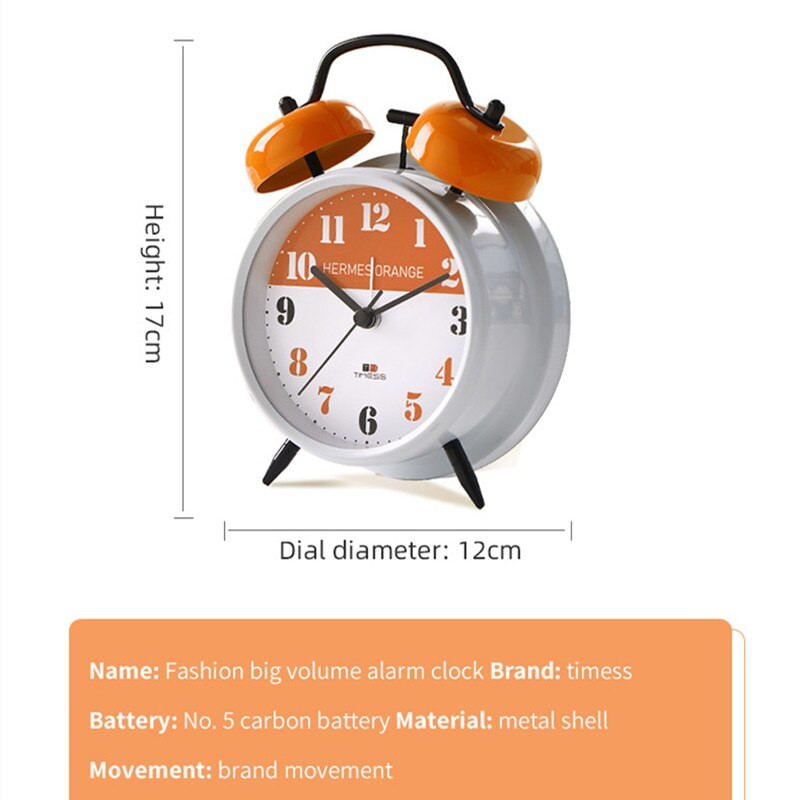 TIMESS Nou Ceas Deșteptător Creativ Pentru Dormitor Clopot De Metal Ceas Deșteptător De Culoare Mică Pentru Copii Studenti Cu Ceas Deșteptător Cu lumină de noapte