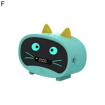 Difuzor compatibil cu Bluetooth Mini ceas deșteptător portabil Cute Cartoon Cat Difuzor wireless pentru exterior reloj despertador