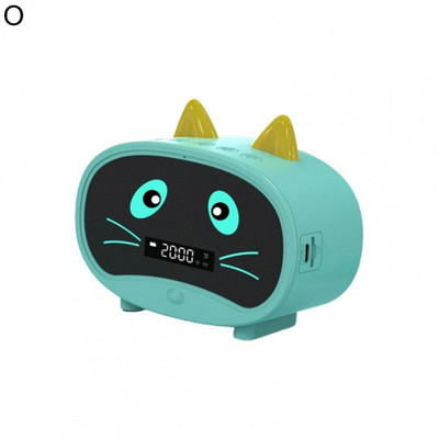 Difuzor compatibil cu Bluetooth Mini ceas deșteptător portabil Cute Cartoon Cat Difuzor wireless pentru exterior reloj despertador