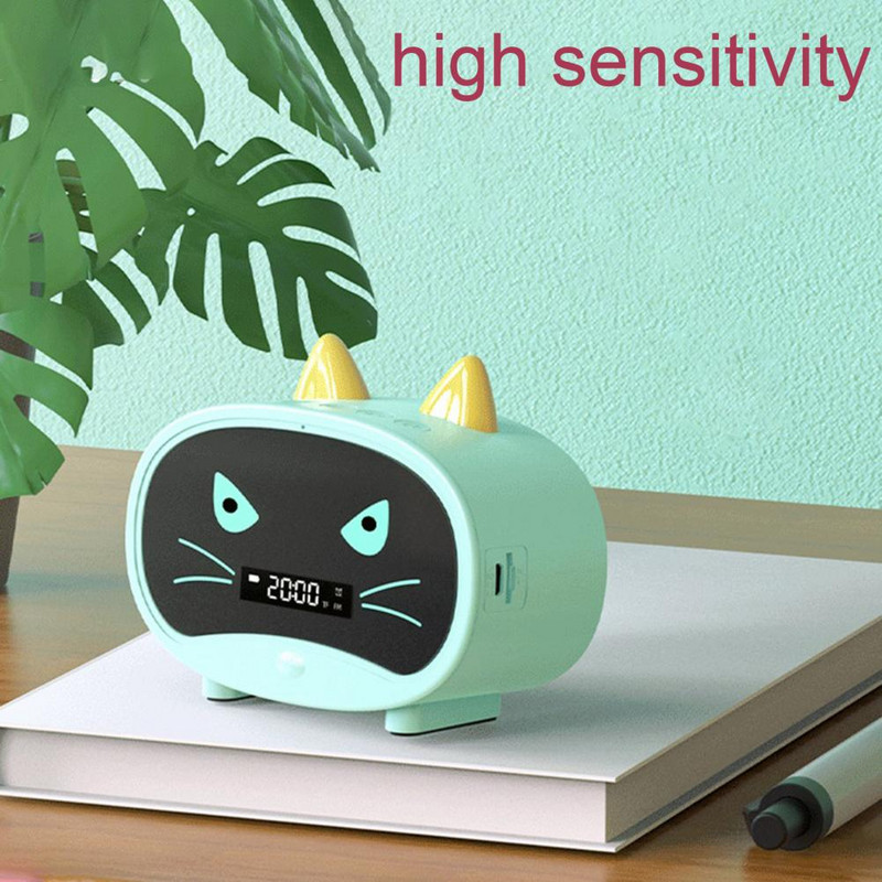 Difuzor compatibil cu Bluetooth Mini ceas deșteptător portabil Cute Cartoon Cat Difuzor wireless pentru exterior reloj despertador