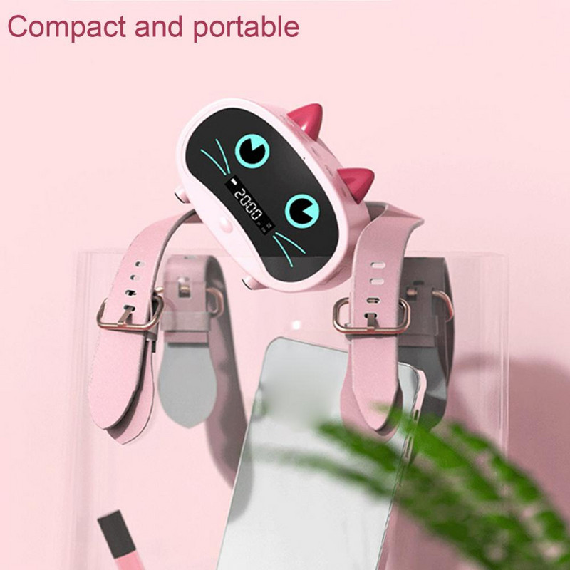 Difuzor compatibil cu Bluetooth Mini ceas deșteptător portabil Cute Cartoon Cat Difuzor wireless pentru exterior reloj despertador