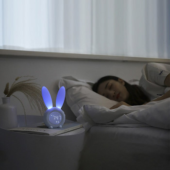 Cute Bunny Ear LED Ψηφιακό Ξυπνητήρι Ηλεκτρονικός έλεγχος ήχου USB Κουνέλι νυχτερινό φωτιστικό Ρολόι γραφείου Διακόσμηση σπιτιού