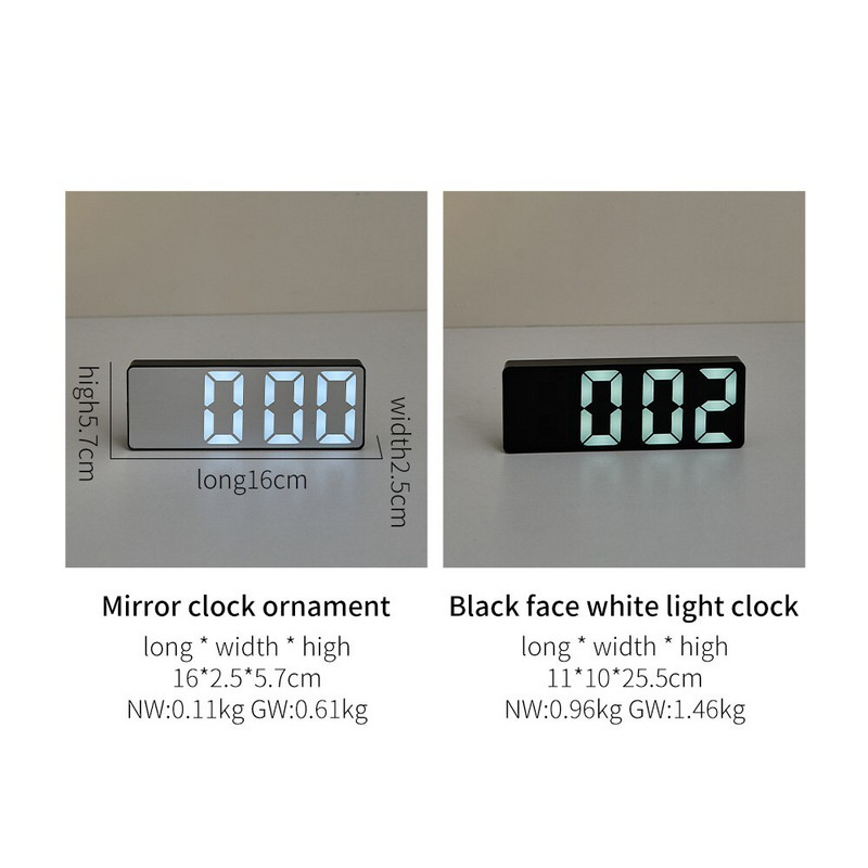 Afișaj LED Ceas cu alarmă Modern Home Decor Accesorii Ceasuri de masă Control vocal Controlul temperaturii Ceas dormitor Decorare camere