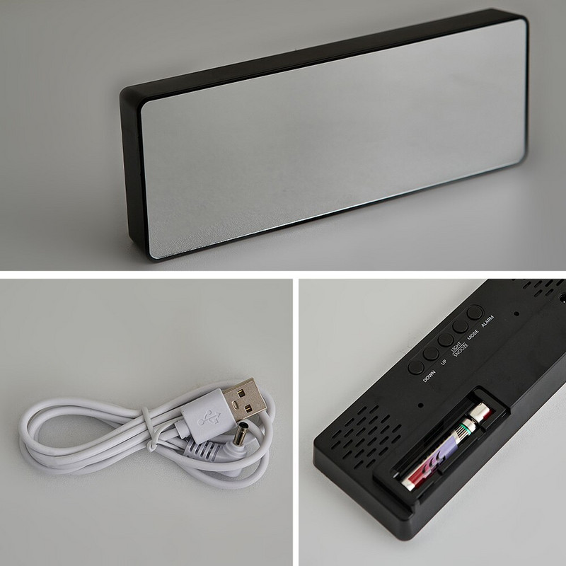 Afișaj LED Ceas cu alarmă Modern Home Decor Accesorii Ceasuri de masă Control vocal Controlul temperaturii Ceas dormitor Decorare camere