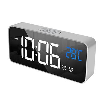 LED Ψηφιακή μουσική Ξυπνητήρι 2 Ξυπνητήρια Φωνητικός έλεγχος Ρολόι Αναβολή θερμοκρασίας Εμφάνιση Despertador Ηλεκτρονικά επιτραπέζια ρολόγια