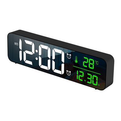 LED digitális zenei ébresztőóra 2 ébresztő hangvezérlés óra szundi hőmérséklet kijelző Despertador elektronikus asztali órák