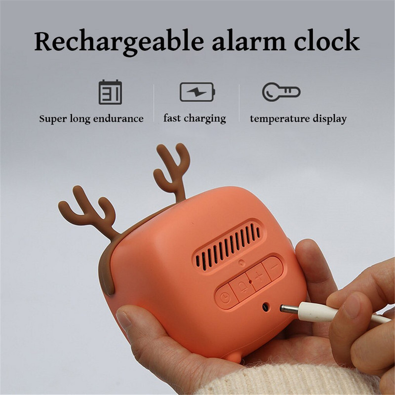 Rajzfilm mini ébresztőóra diák csendes hálószoba éjszakai fény gyerekeknek digitális világítás asztali lámpa kis fa