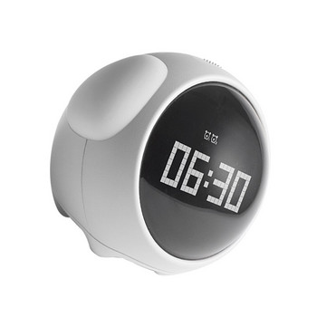 Ξυπνητήρι έκφρασης LED Snooze Ψηφιακό ρολόι κομοδίνου Κινούμενα σχέδια Φωνητικός έλεγχος Φως νύχτας Παιδικό Ξυπνητήρι