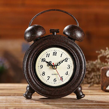 Vintage Ξυπνητήρι, Αναλογικό επιτραπέζιο ρολόι επιτραπέζιου με μπαταρία Quartz Movement που λειτουργεί για Διακόσμηση μπαρ σαλονιού υπνοδωματίου