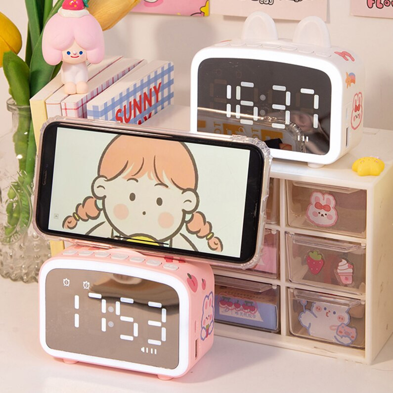 W&G Ins Ceas digital Ceas cu amânare Ceas pentru studenți Ceas cu trezire Decorație de birou Ceas electronic Swing Up Copii Alarma inteligentă