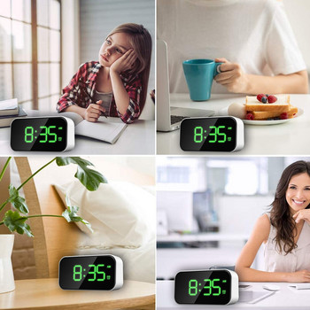 Ξυπνητήρι Ψηφιακό Ηλεκτρονικό Ξυπνητήρι LED Ψηφιακό Ξυπνητήρι Snooze Night Light Ρολόι με Φόρτιση USB 5 ιντσών Ένταση Αναβολή Ξυπνητήρι