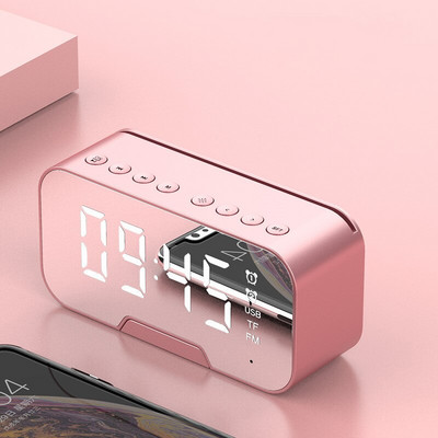Vezeték nélküli Bluetooth hangszóró ébresztőóra FM rádió zenelejátszó LED USB elektronikus intelligens digitális tükör többfunkciós asztali óra