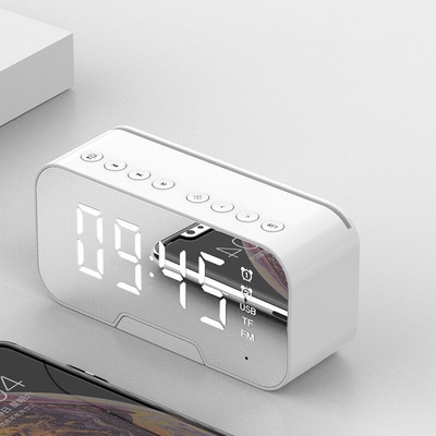 Vezeték nélküli Bluetooth hangszóró ébresztőóra FM rádió zenelejátszó LED USB elektronikus intelligens digitális tükör többfunkciós asztali óra
