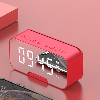 Vezeték nélküli Bluetooth hangszóró ébresztőóra FM rádió zenelejátszó LED USB elektronikus intelligens digitális tükör többfunkciós asztali óra
