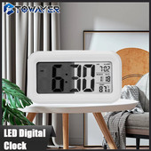 Ceas cu alarmă digitală cu LED-uri Ecran cu alarmă digitală electronică Ceas de birou pentru birou, birou, iluminare din spate, amânare calendar de date