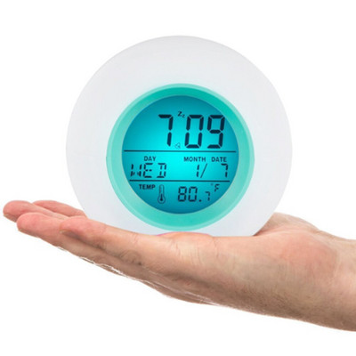 7 színű LED elektronikus digitális ébresztőóra hőmérő éjszakai fény izzó kocka LCD óra otthoni dekoráció gyerekeknek asztali asztali