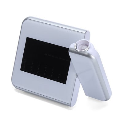 1 db digitális ébresztőóra fali vetítés időjárási LCD képernyő szundi ébresztő kettős lézeres forgatható óra színes kijelzős asztali óra