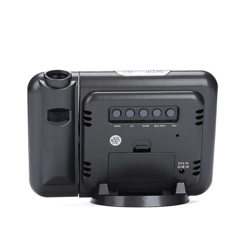 1 db digitális ébresztőóra fali vetítés időjárási LCD képernyő szundi ébresztő kettős lézeres forgatható óra színes kijelzős asztali óra