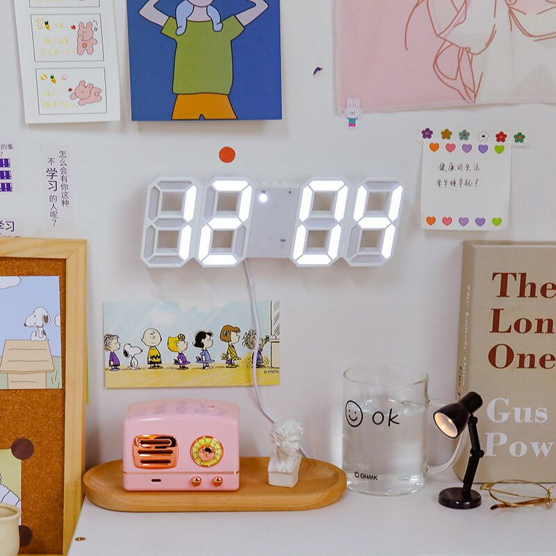 LED digitális falióra 3 fokozatú fényerővel ébresztőóra fali függőóra falióra lakberendezési digitális óra elektronikus