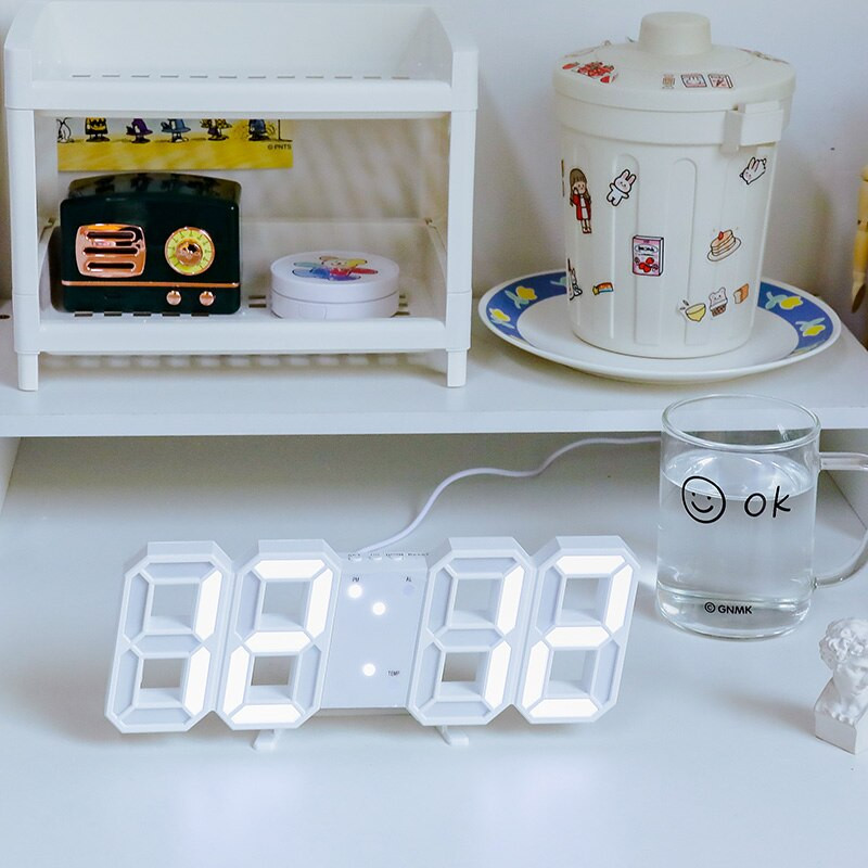 LED digitális falióra 3 fokozatú fényerővel ébresztőóra fali függőóra falióra lakberendezési digitális óra elektronikus