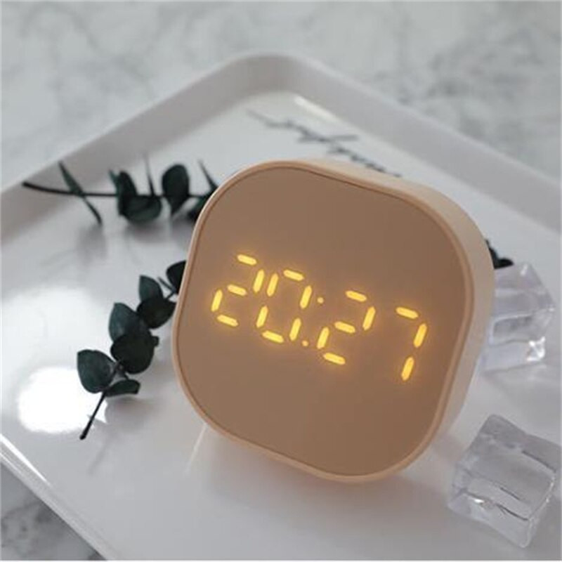 Elektronikus négyzet alakú csendes éjjeli ébresztőóra Intelligens hőmérséklet-érzékelő mágneses vonzerő íróasztali óra Lakásdekoráció