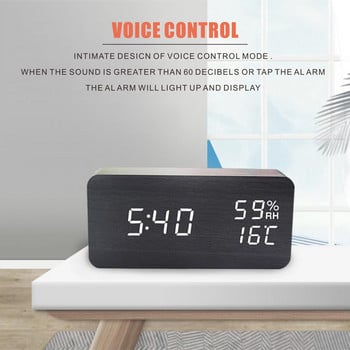 Ξυπνητήρι LED με φωνητικό έλεγχο υγρασίας θερμοκρασίας Snooze Ηλεκτρονικά ρολόγια USB/AAA Ηλεκτρονικά επιτραπέζια ρολόγια