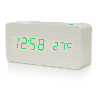 LED-es ébresztőóra hőmérséklet páratartalom hangvezérléssel Szundi elektronikus órák USB/AAA tápellátású elektronikus asztali órák