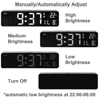 Επιτραπέζια Ψηφιακά Ρολόγια Ξυπνητήρι τοίχου Πολλαπλές οθόνες σε μία Οθόνη Δύο Ομάδες Συναγερμός Σίγαση Φωνητική Ελεγχόμενη Επιτραπέζια Ρολόι