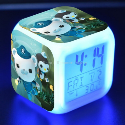 Rajzfilm Octonauts LED ébresztőóra Anime digitális 7 színváltó fény éjszakai izzó gyerekek gyerekeknek ajándék asztali óra dropshipping