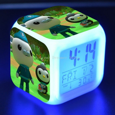 Rajzfilm Octonauts LED ébresztőóra Anime digitális 7 színváltó fény éjszakai izzó gyerekek gyerekeknek ajándék asztali óra dropshipping