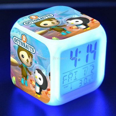 Rajzfilm Octonauts LED ébresztőóra Anime digitális 7 színváltó fény éjszakai izzó gyerekek gyerekeknek ajándék asztali óra dropshipping