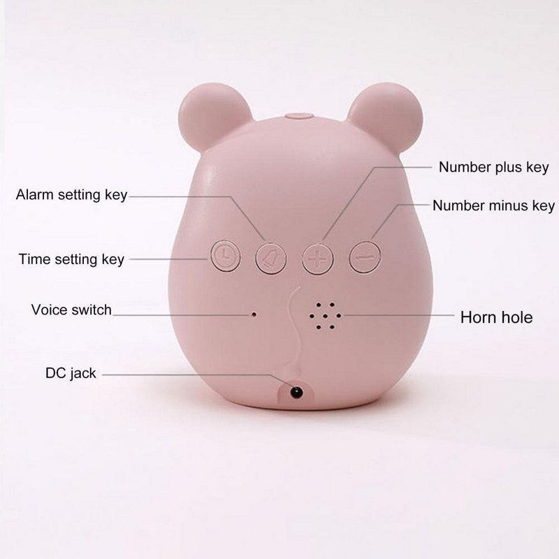 Kreativni patuljasti miš, mali budilnik, crtić, veliki zaslon, oblik miša, punjivo vrijeme za kućnu dekoraciju noćnog stolića