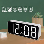 Ceas cu alarmă digital cu iluminare din spate Snooze Ceas electronic cu LED-uri de masă Ceasuri de birou pentru decorarea casei pentru afișarea temperaturii dormitorului