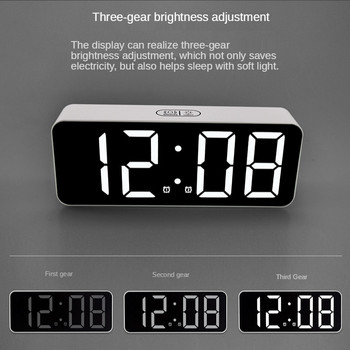 Ψηφιακό ξυπνητήρι με οπίσθιο φωτισμό Snooze Ηλεκτρονικό επιτραπέζιο ρολόι LED διακόσμηση σπιτιού Ρολόγια γραφείου για ένδειξη θερμοκρασίας υπνοδωματίου