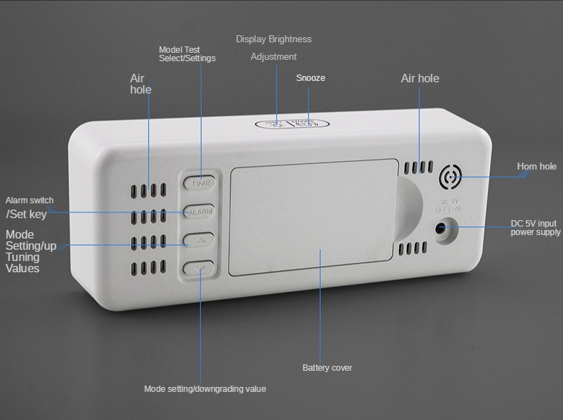 Ceas cu alarmă digital cu iluminare din spate Snooze Ceas electronic cu LED-uri de masă Ceasuri de birou pentru decorarea casei pentru afișarea temperaturii dormitorului