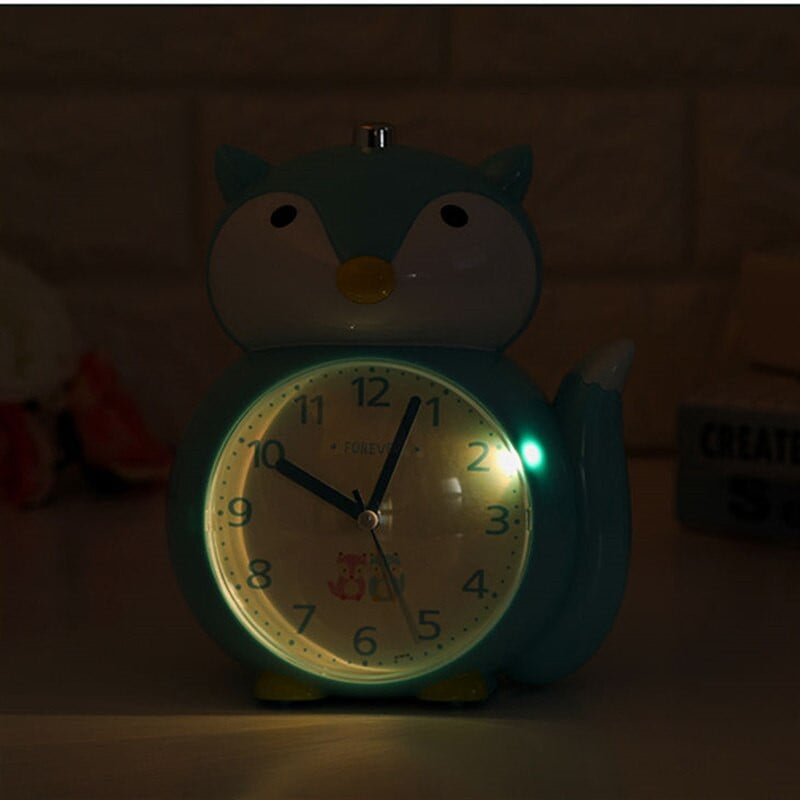 Puikus lapės žadintuvas Šviečiantis naktinis šviesos žadintuvas Nutildyti žadintuvas Stalinis stalinis laikrodis Namų miegamojo apdaila Dovana vaikams