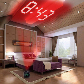 LED Ψηφιακό Ξυπνητήρι Τραπέζι Ηλεκτρονικό Ξυπνητήρι θερμοκρασίας με προβολή ραδιοφώνου FM Time Projector Ρολόι κρεβατοκάμαρας κρεβατοκάμαρας