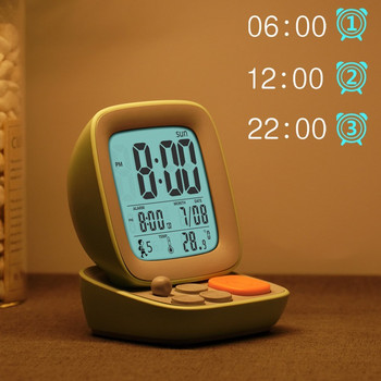 Нов анимационен дигитален будилник Led ученически детски нощни часовници Домашен ретро малък компютърен настолен часовник Музикален настолен часовник Подарък