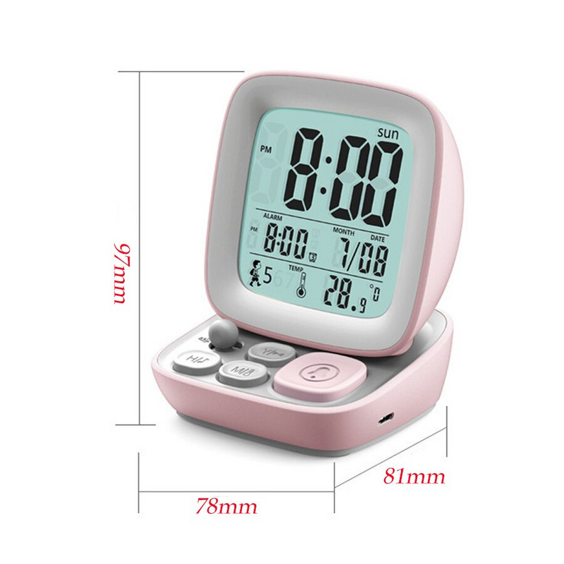 Ceas cu alarmă digital nou, cu desene animate, cu LED, pentru studenți, pentru copii, ceasuri de noptieră, acasă, retro, mic, pentru computer, ceas de masă, cadou